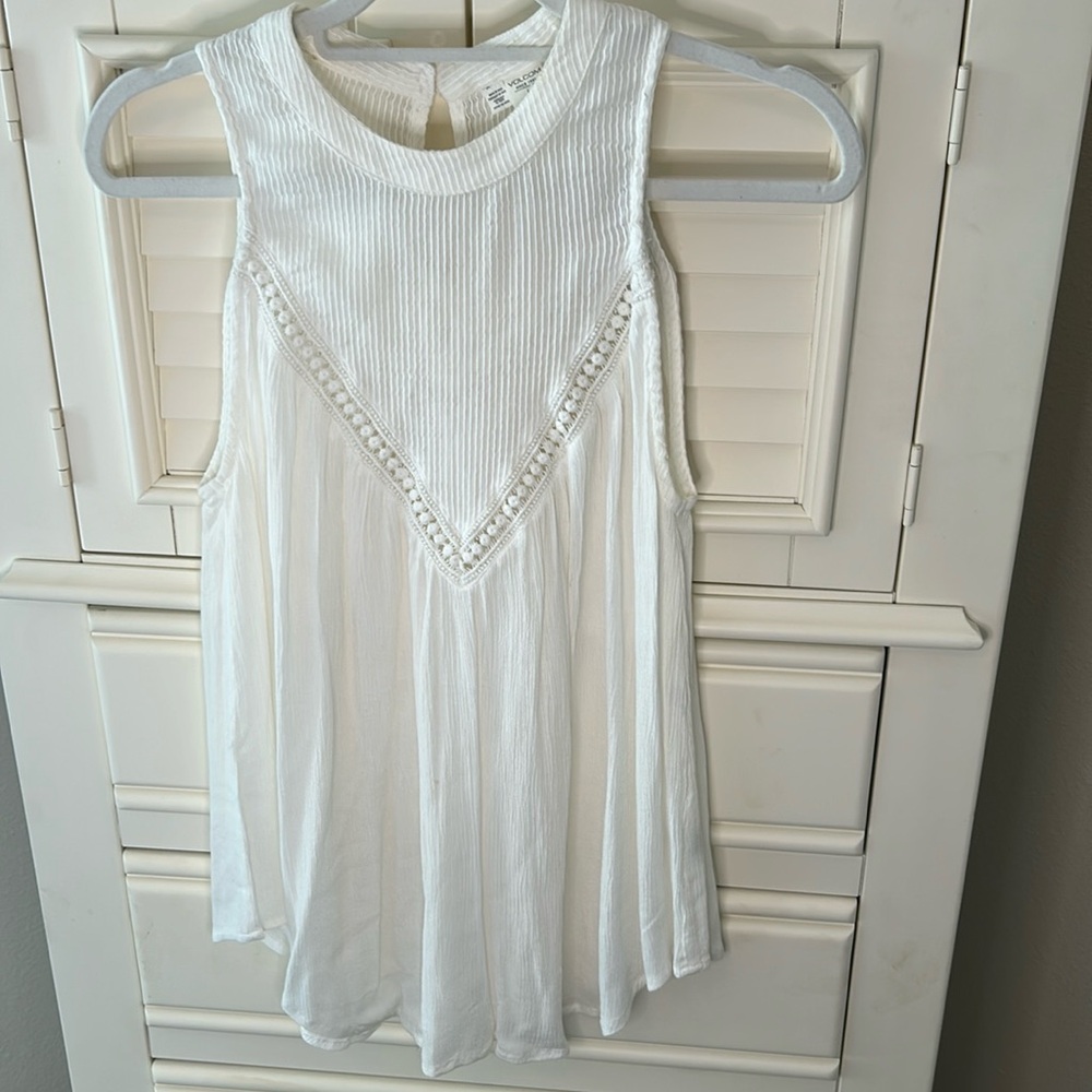 Volcom Sleeveless Baby Doll Tank with Lace.  Size L/G/14